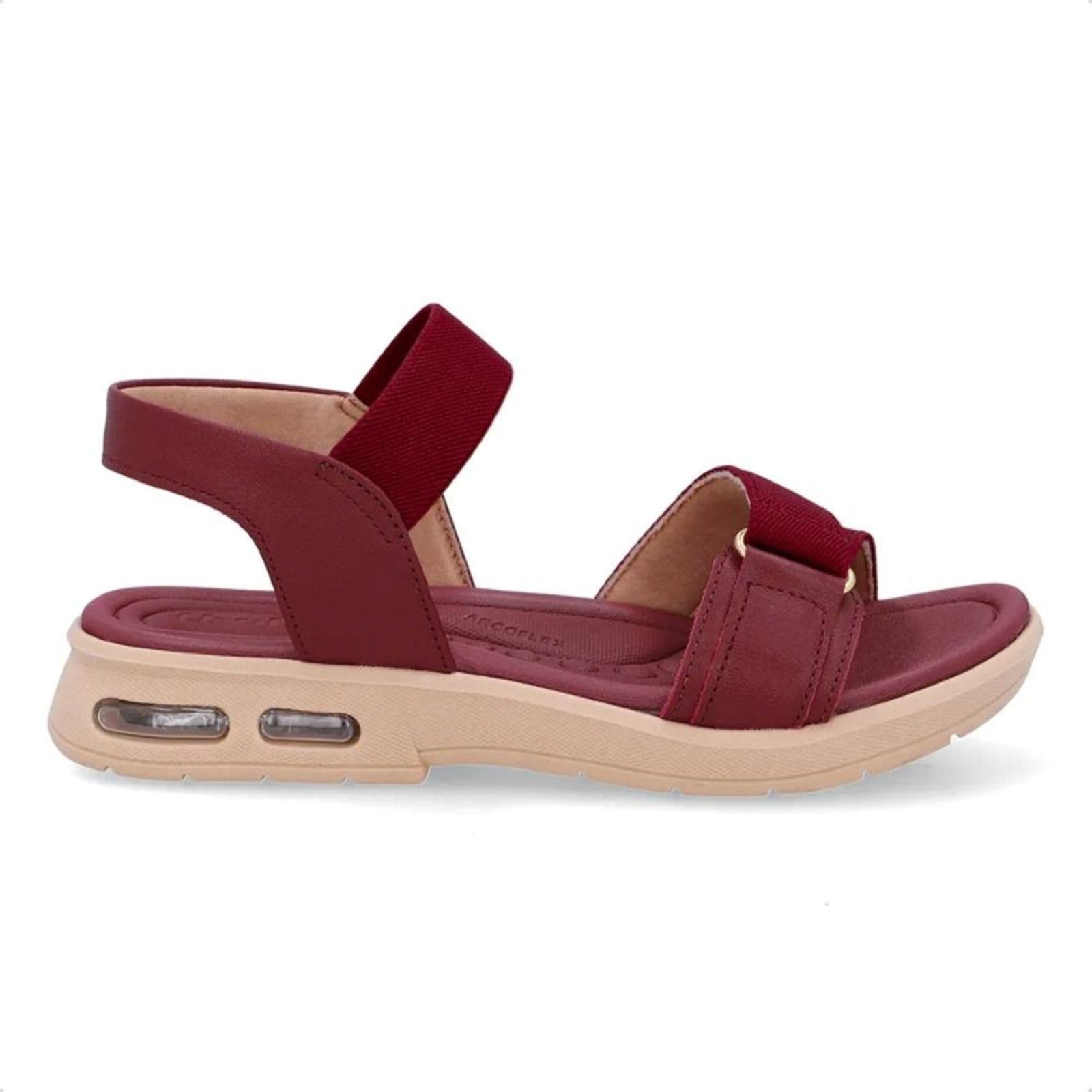 Vista principal Sandália Usaflex Feminina Elástico Salto Baixo Amortecimento Bolha Casual UD14001 Usaflex preto