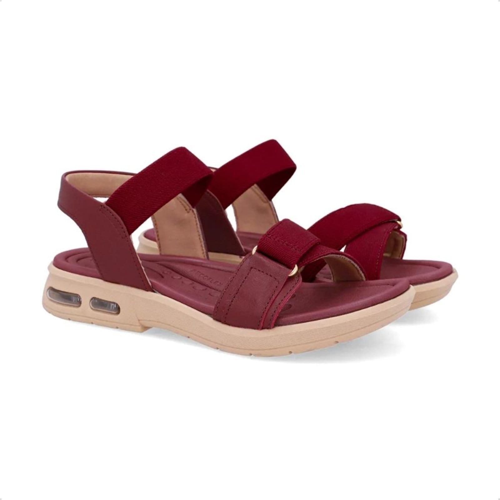 Vista 2 Sandália Usaflex Feminina Elástico Salto Baixo Amortecimento Bolha Casual UD14001 Usaflex preto