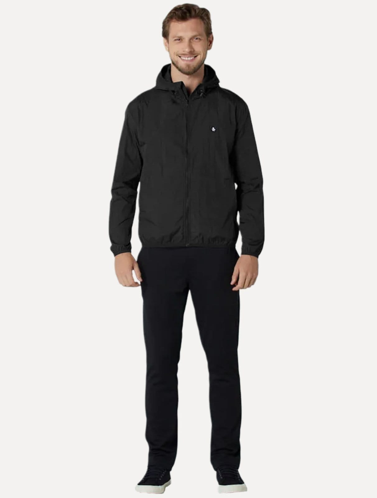 Jaqueta Original Penguin Masculina Sport Patch Nylon Preta