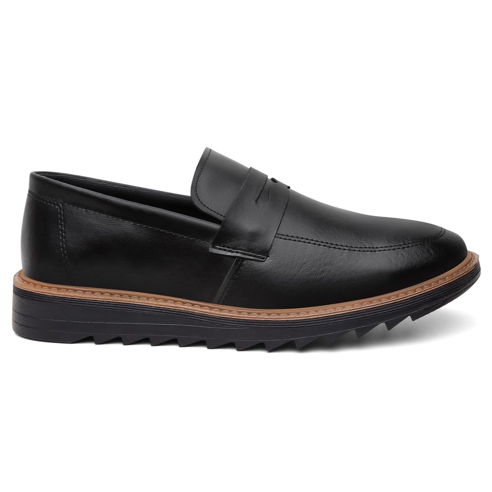 Vista 2 Sapato Masculino Mocassim A. Andrade Oxford Casual Social Derby Brogue Tendência Anna Andrade preto