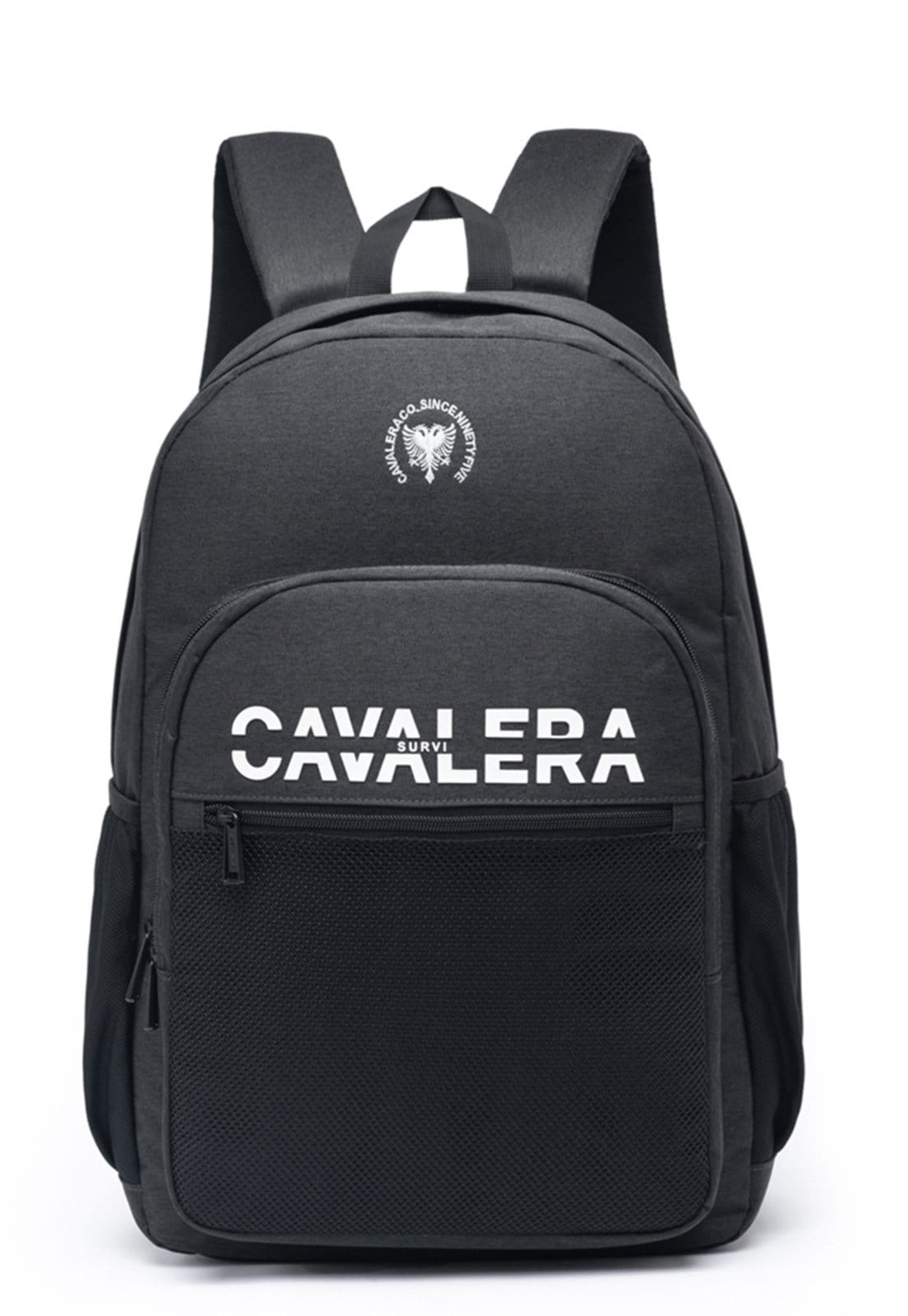 Vista principal Mochila Escolar Cavalera Masculina Espaçosa Reforçada Cavalera preto