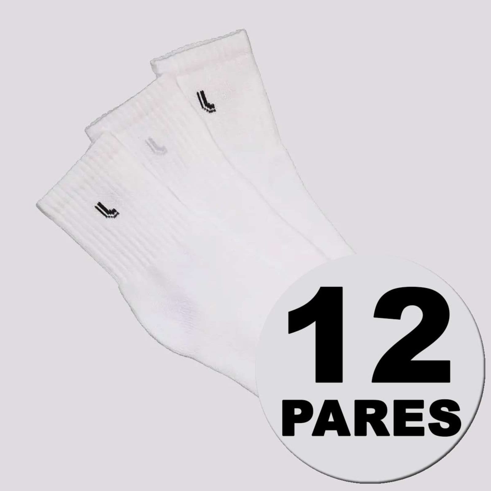 Kit Meia Lupo Sport Walk Cano Médio 12 Pares Branca