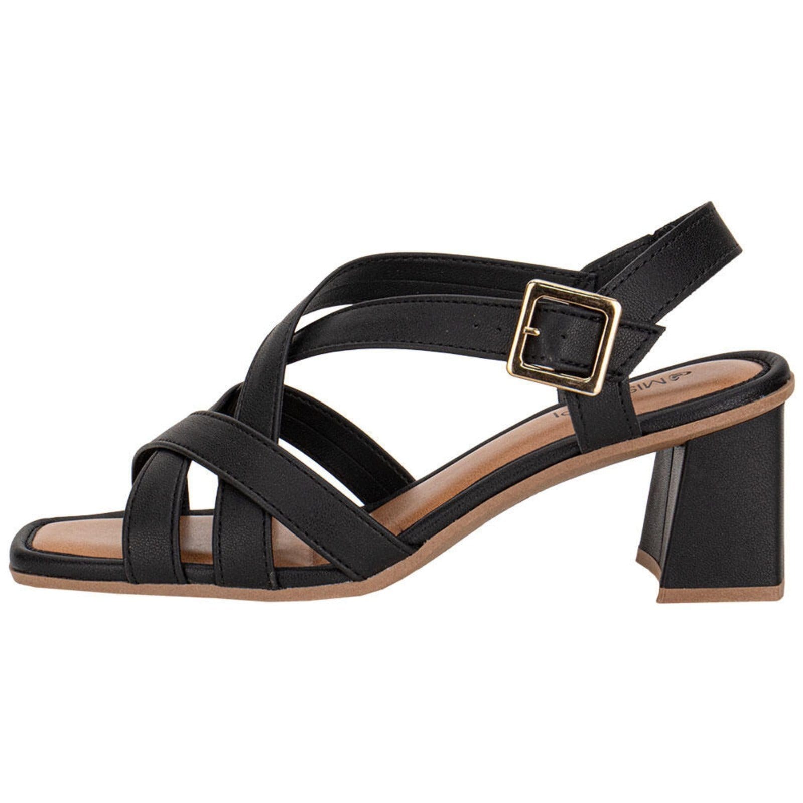 Vista 2 Sandália Feminina Salto Grosso Mississipi Mf233 0640233 MISSISSIPI preto