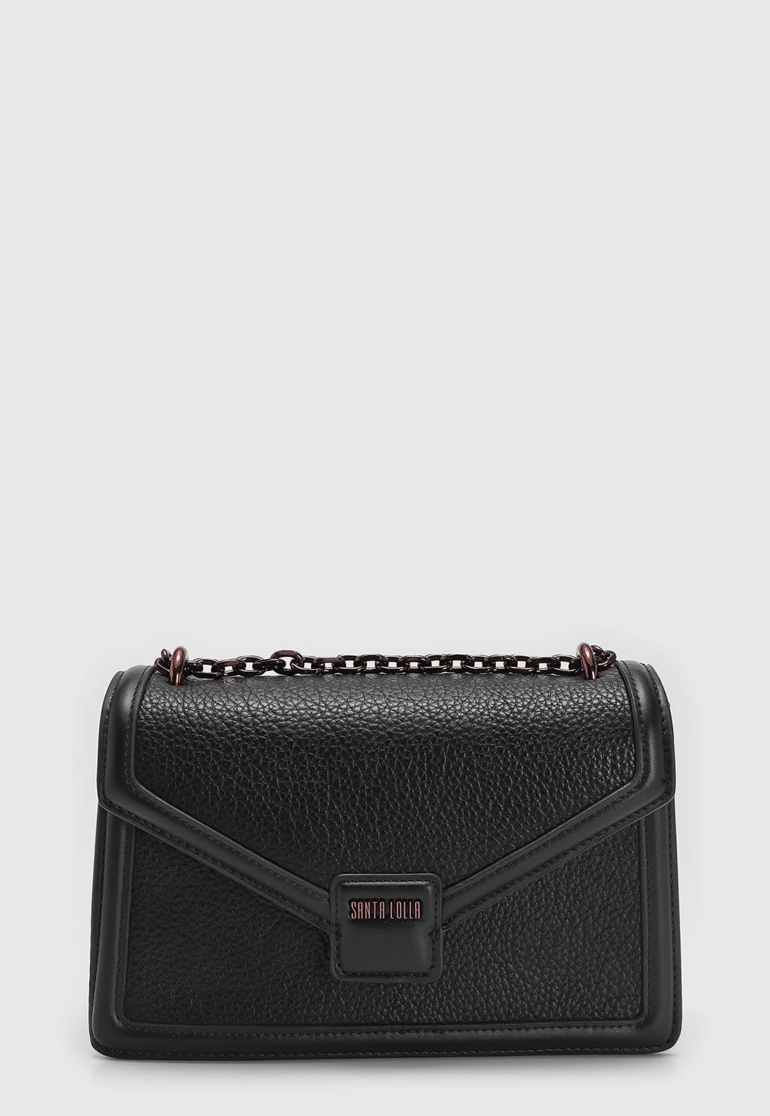 Bolsa Média Santa Lolla Textura Fivela Preta