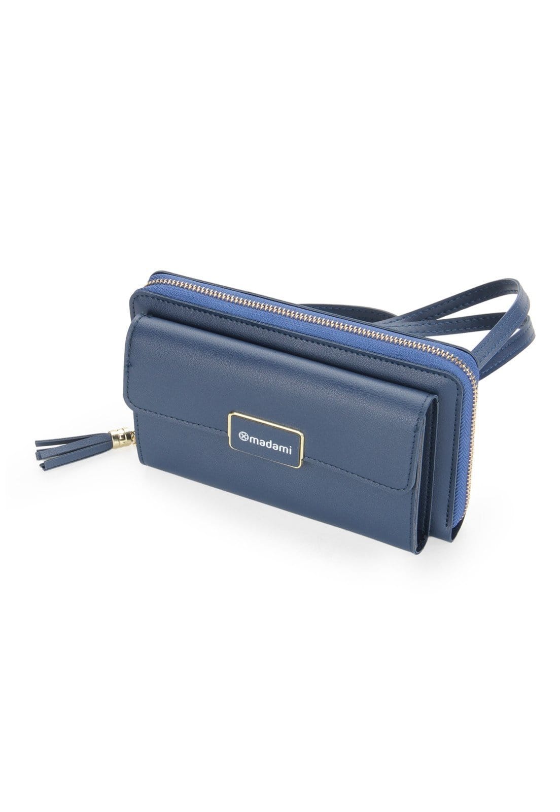 Vista 2 Carteira Pasta Sofisticada Grande RG CPF CNH Madami azul