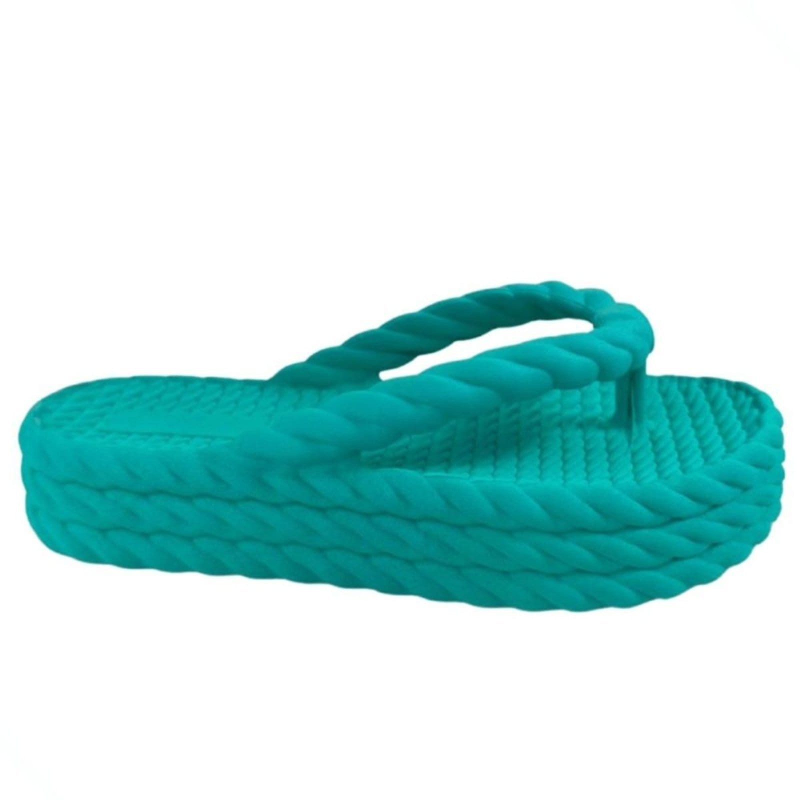 Vista 2 Chinelo Feminino Nuvem Veritimo Plataforma Sandália Tamanco De Dedo Dia a Dia Turquesa Veritimo azul