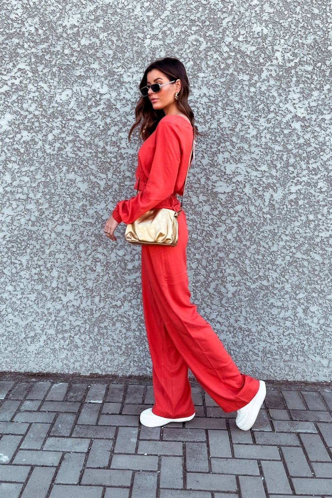 Vista 2 Calça Vanibele Wide Terracota Vanibele marrom