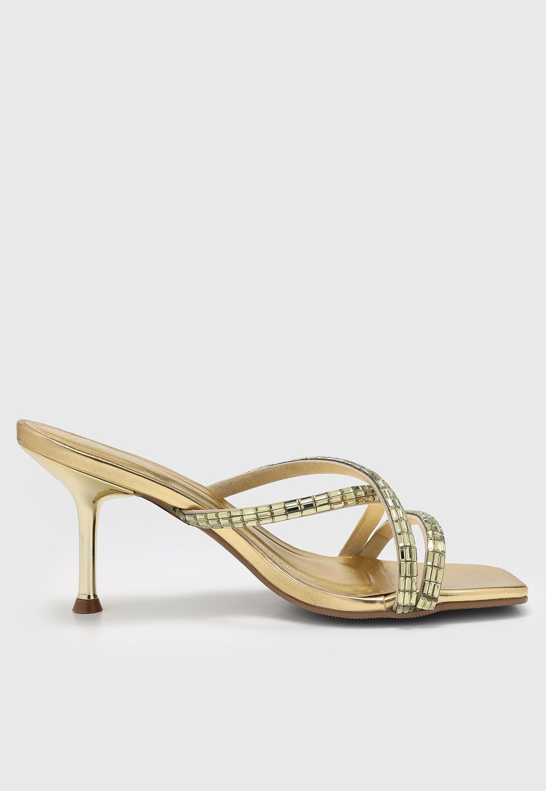 Vista 2 Sandália Feminina Lança Perfume Média Dourada Lança Perfume dourado