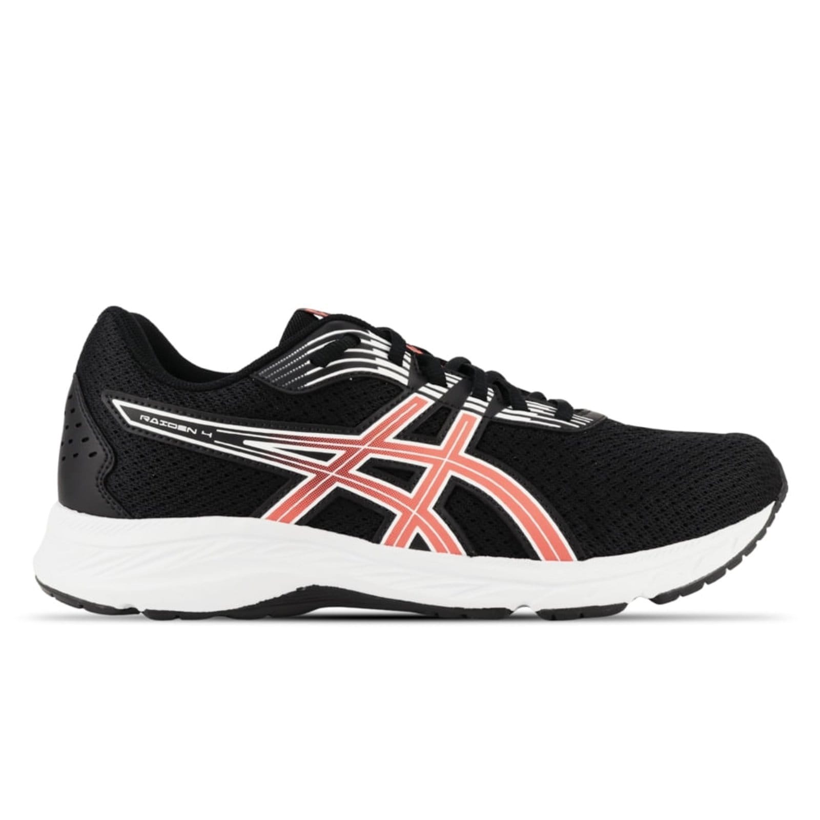 Vista principal Tênis ASICS Raiden 4 - Masculino - Preto/Rosa ASICS preto rosa