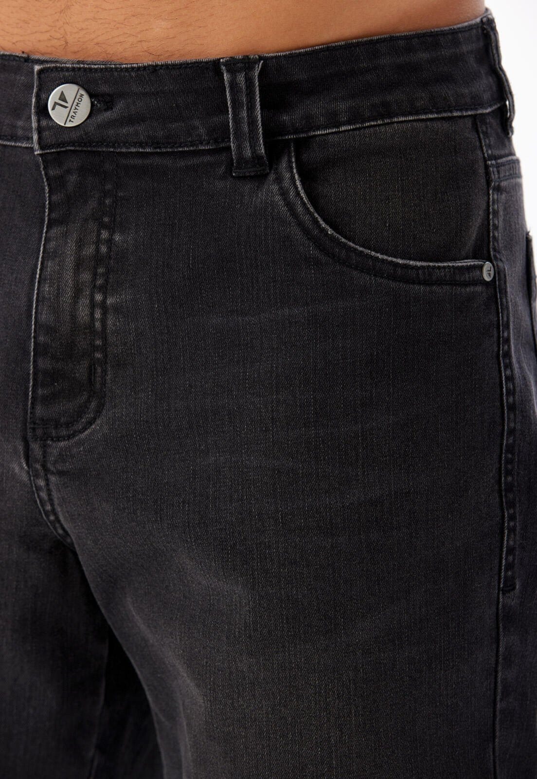 Vista 2 Calça Jeans Black Slim Traymon Preto Traymon preto black