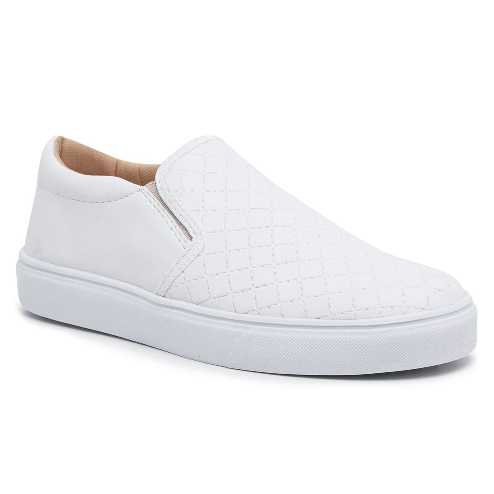 Sneaker Slip On Feminino Tênis Casual Versátil Sola Alta Flat Emborrachada Confortável Leve