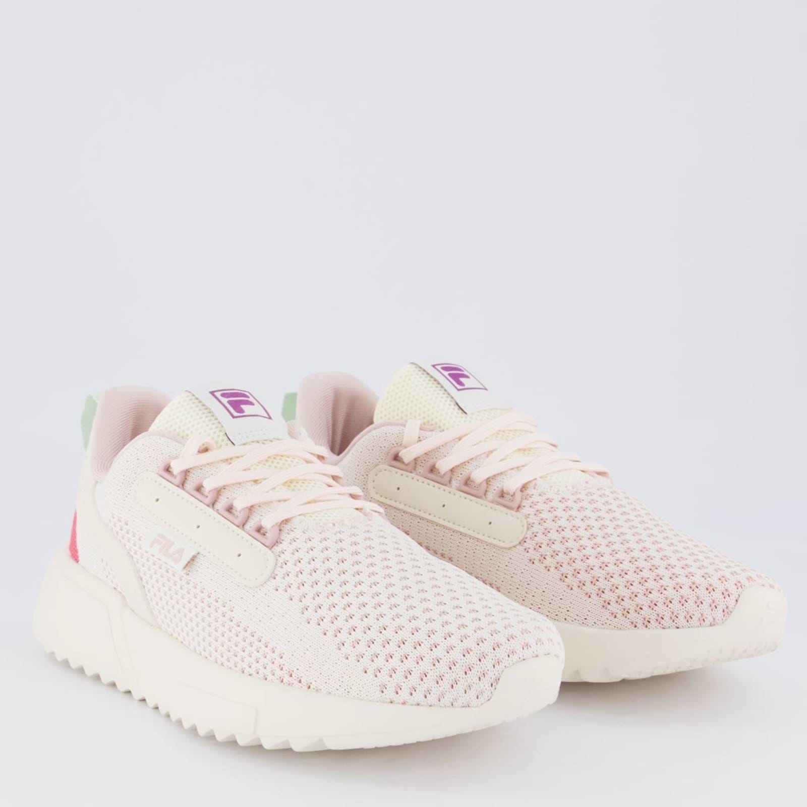 Vista 2 Tênis Fila Freestyle II Feminino Bege e Fila rosa