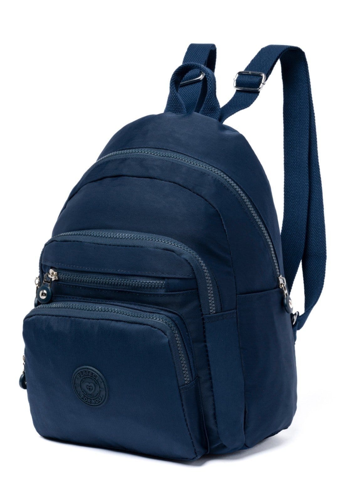 Vista 2 Mini Mochila Feminina Faculdade Reforçada Passeio Escolar Perfect For You azul