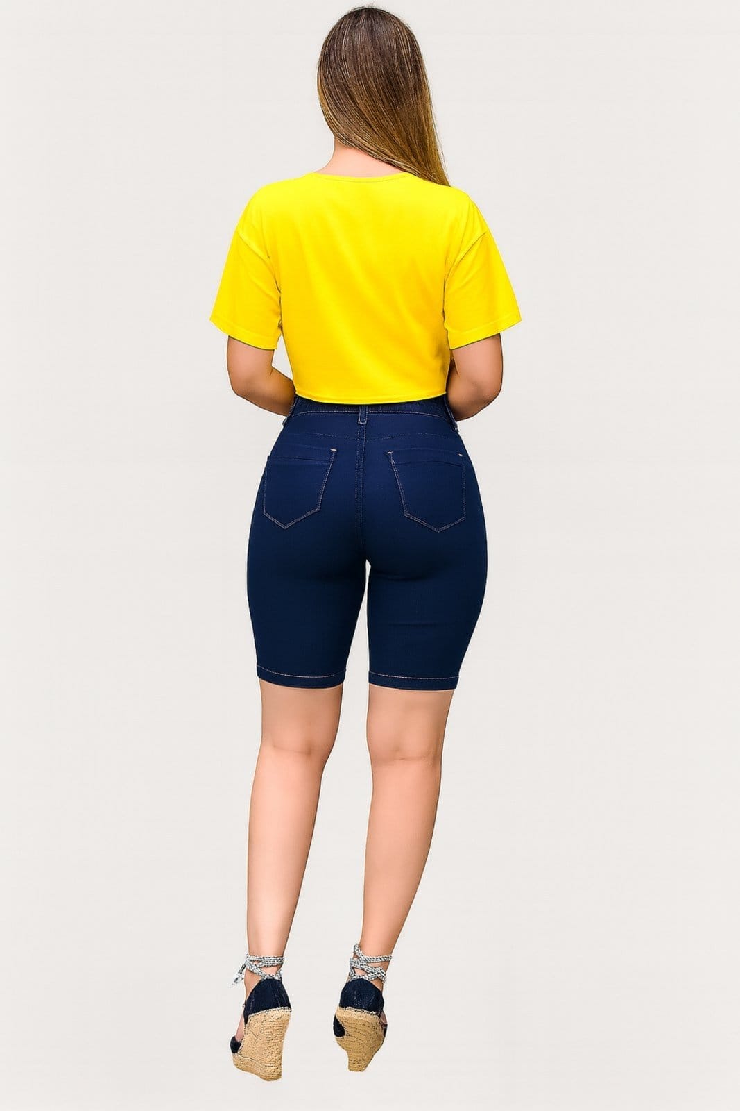 Vista 2 Bermuda Cós Alto D Bell Outlet Fashion Escuro D BELL OUTLET FASHION azul/jeans