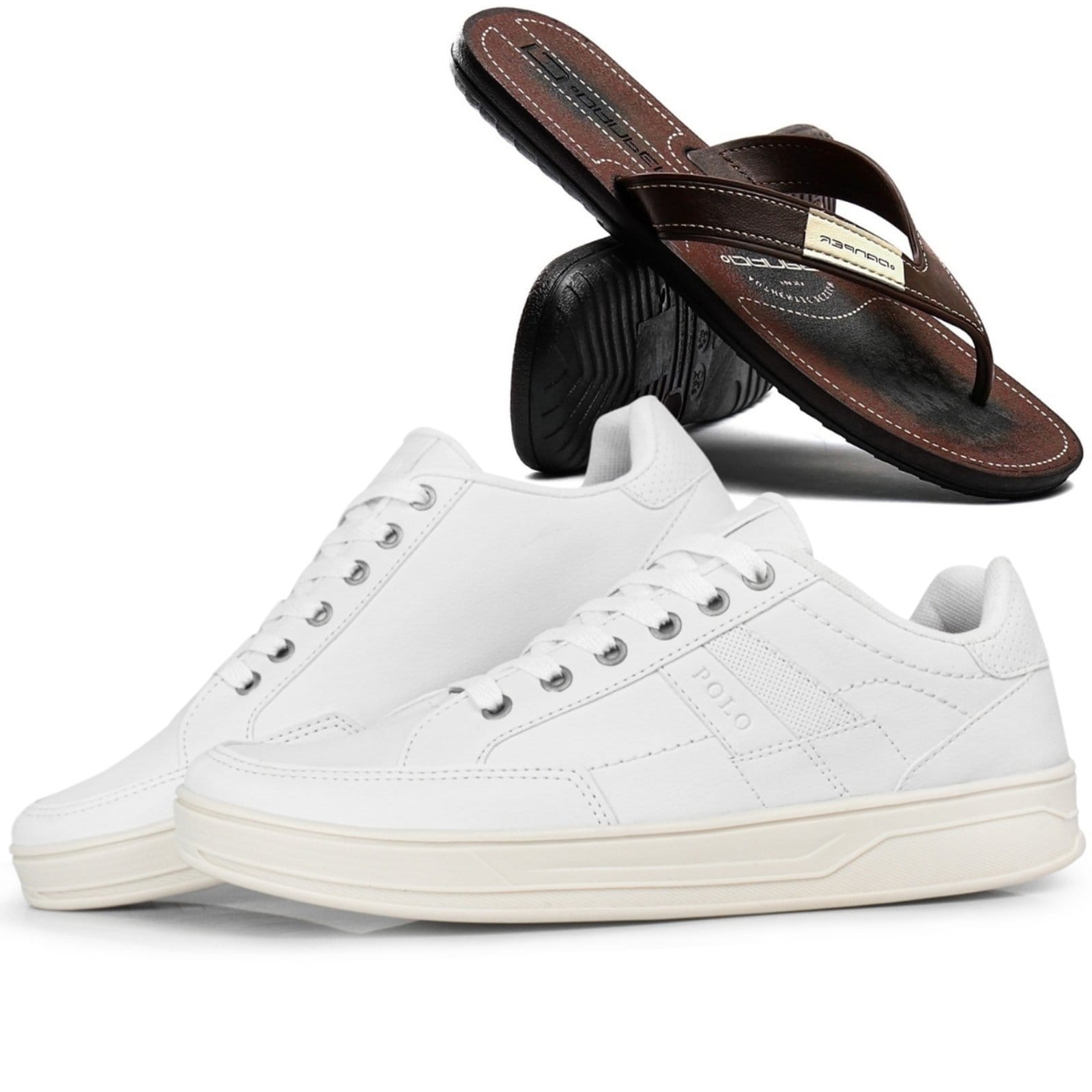 Tênis Masculino Sneakers Polo Kit Chinelo Havana Flip-Flops Resistente