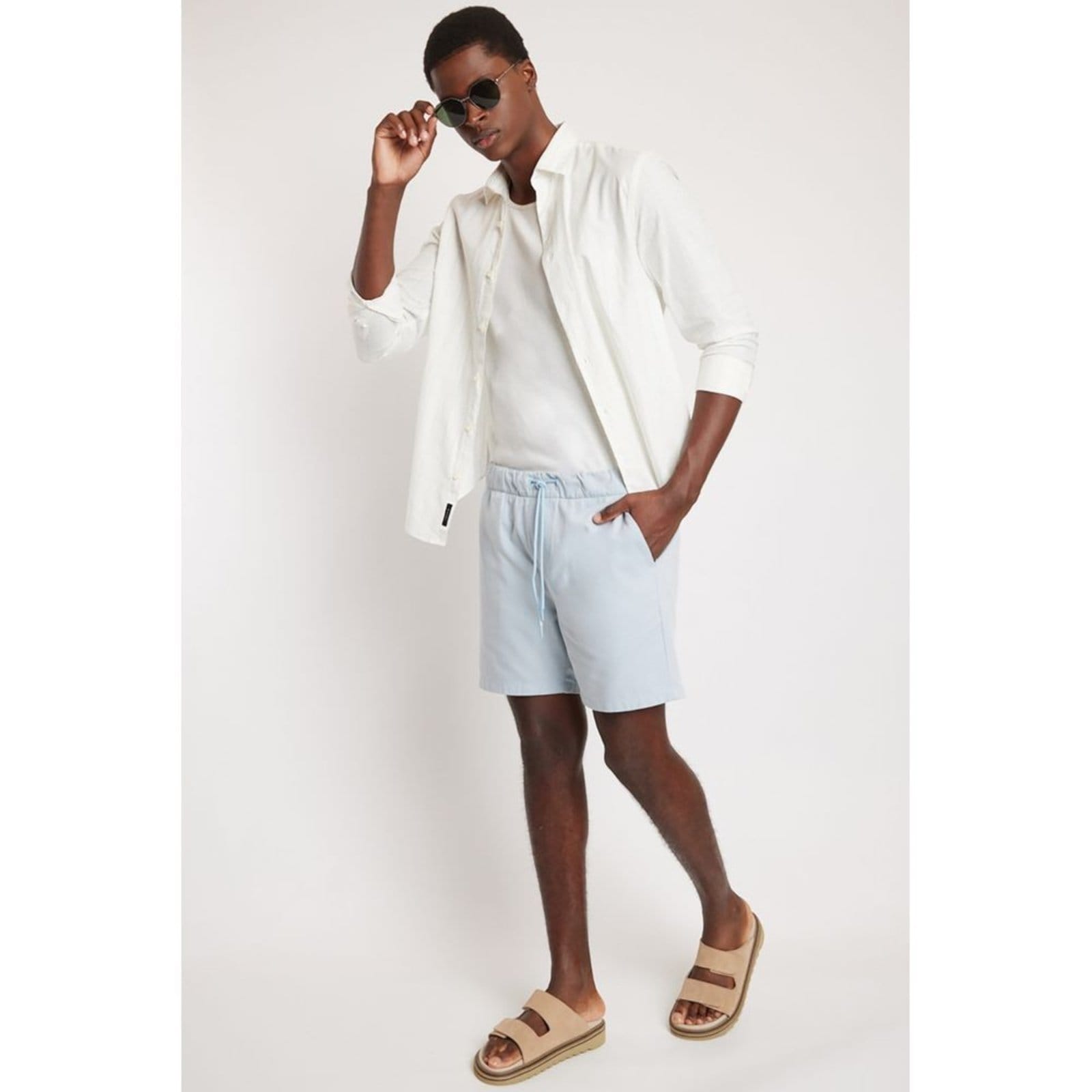 Vista 2 Bermuda Aramis Com Elástico Color Laranja Aramis azul