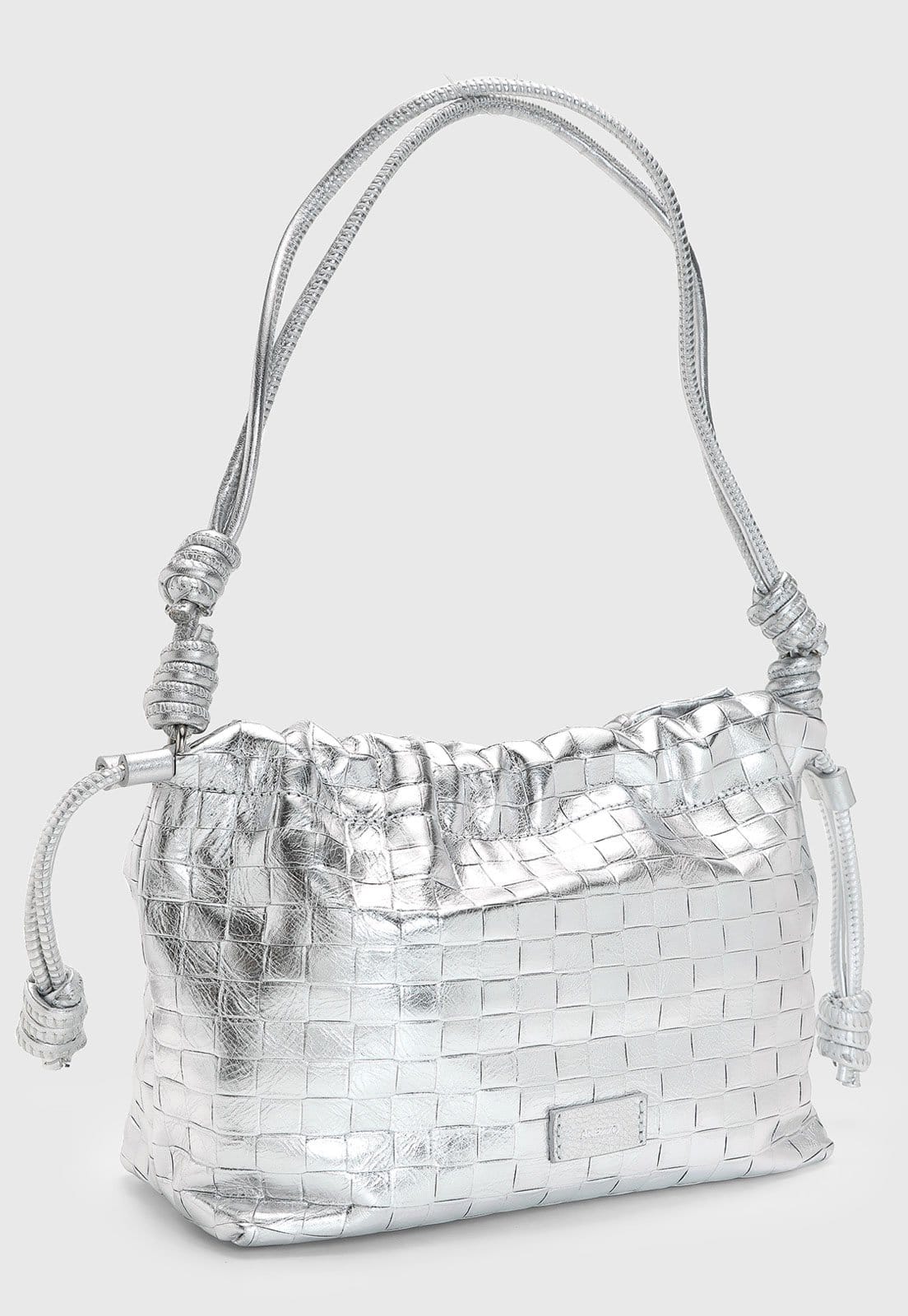 Vista 2 Bolsa Feminina Arezzo Silver Texturizada Prata Arezzo cinza silver