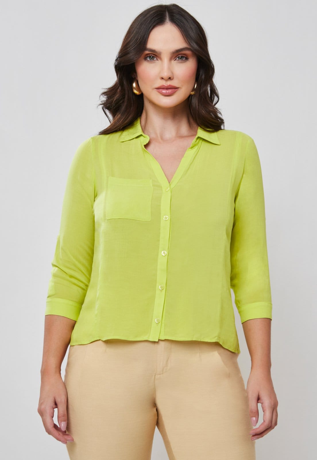 Camisa Lisa Viscose Miss Joy 7142 Feminino