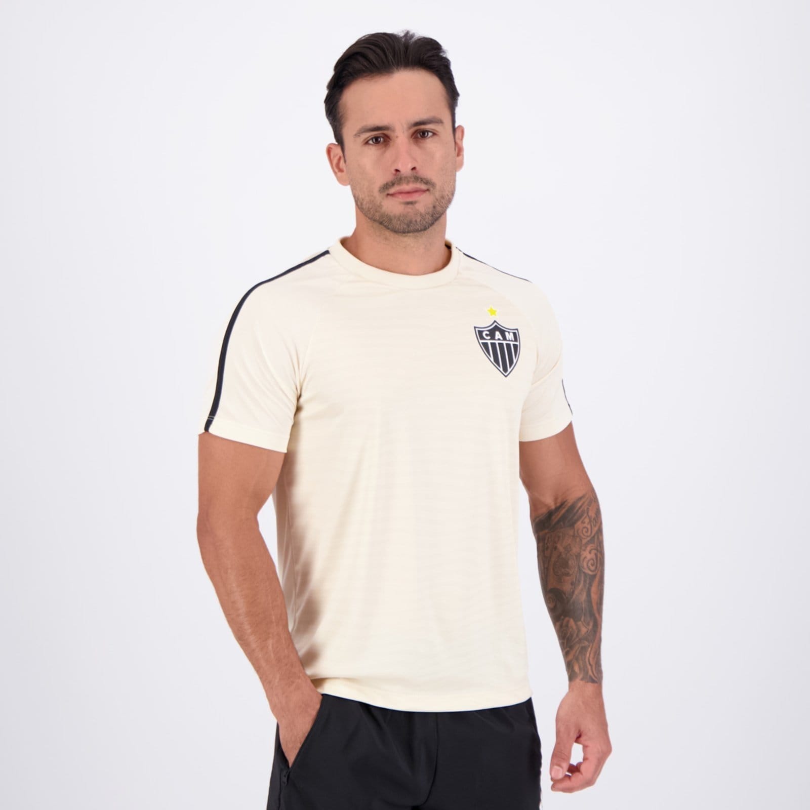 Vista 2 Camisa Atlético Mineiro Fervilhar braziline bege