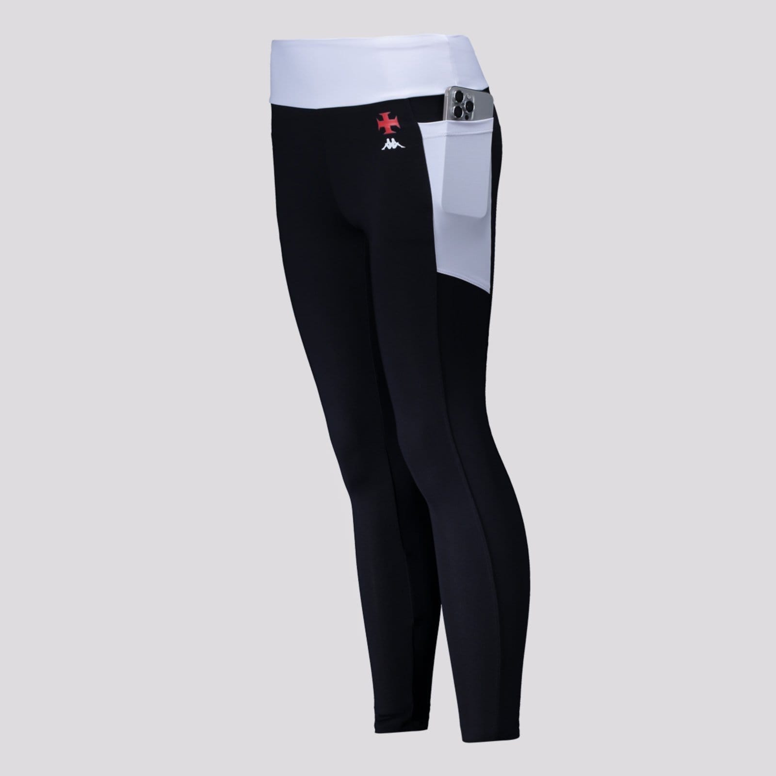 Vista 2 Calça Legging Kappa Vasco Supp Color Feminino e Branco Kappa preto
