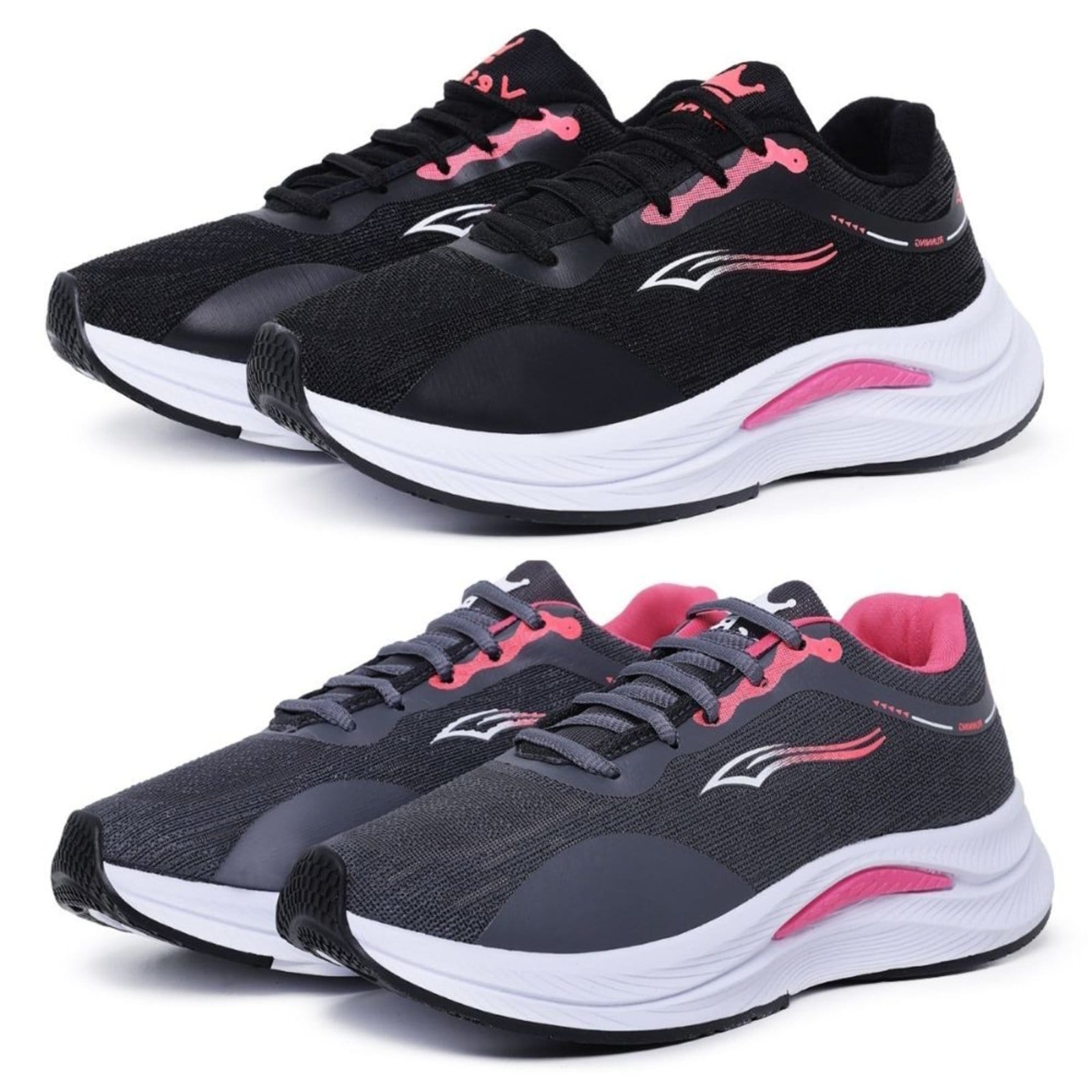 Vista principal kit 2 Tênis Bia Ramos Esportivo Caminhada Academia Feminino Confortavel e Grafite Bia Ramos preto