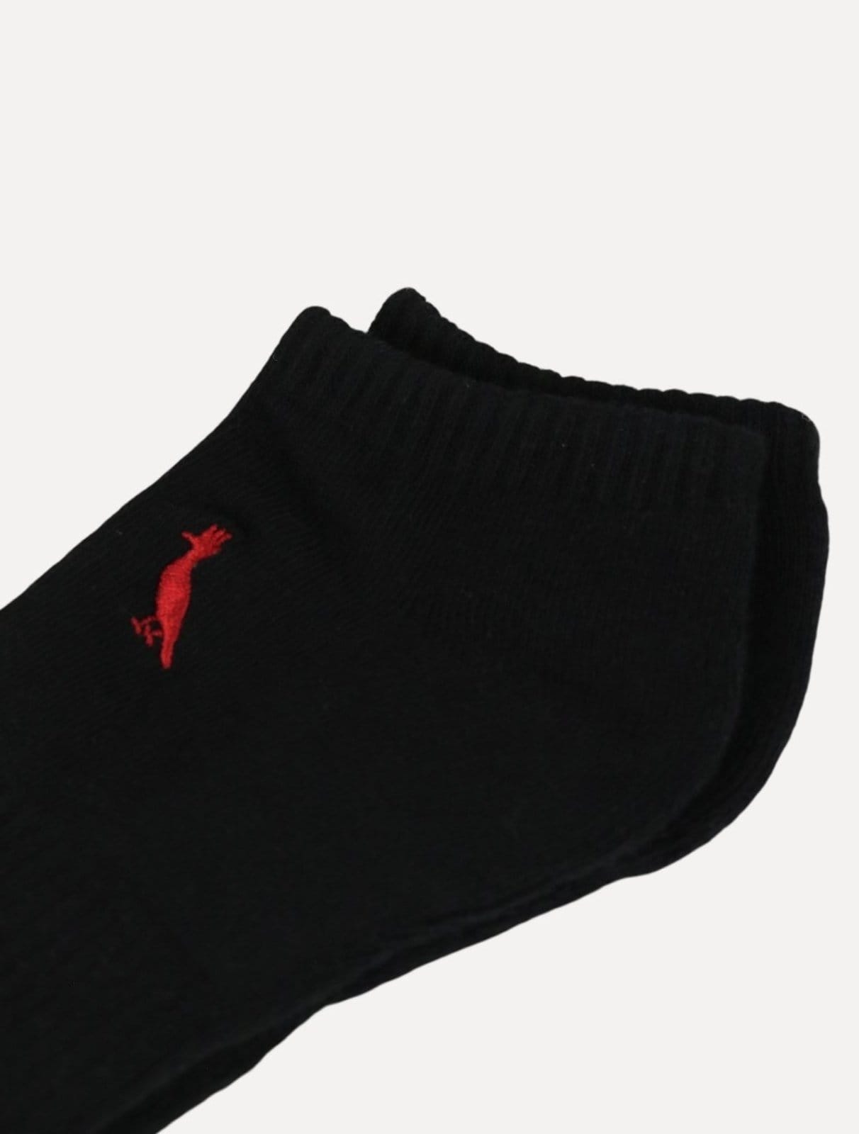 Vista 2 Meia Reserva Masculina Cano Curto Pica-Pau Bordado Preta Reserva preto