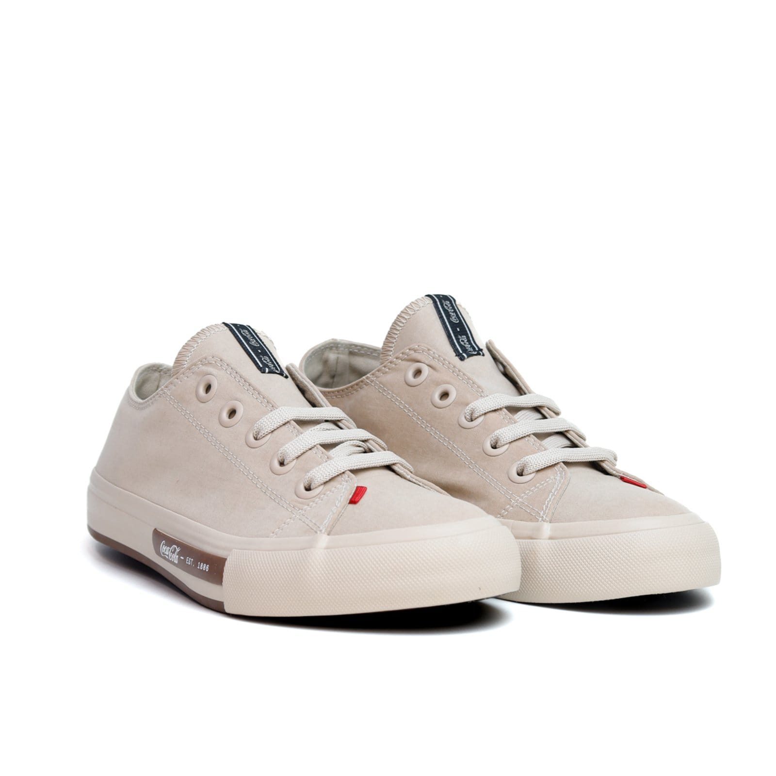 Vista 2 Tênis Coca Cola Daytona Suede Feminino - Caqui Coca-Cola bege caqui