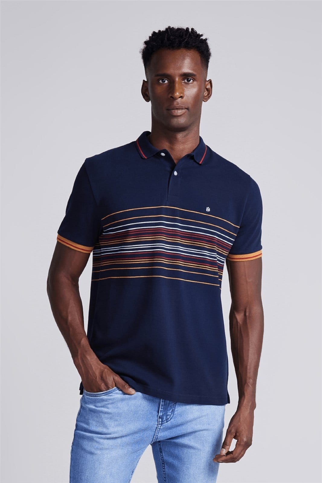 HIGHSTIL Camisa Polo Piquet Comfort Marrom Caramelo