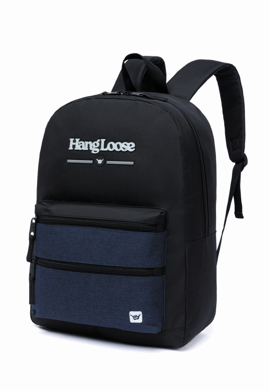 Vista 2 Mochila Escolar Faculdade Masculina Hang Loose Resistente Hang Loose preto