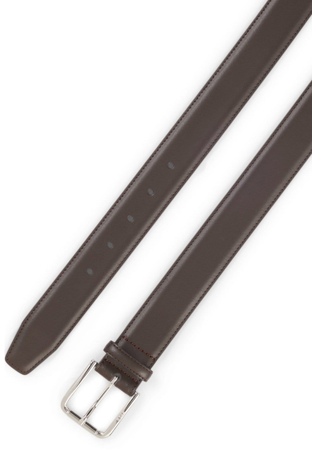 Cinto Em Couro Italiana Granulada Com Fivela Com Logo - 2