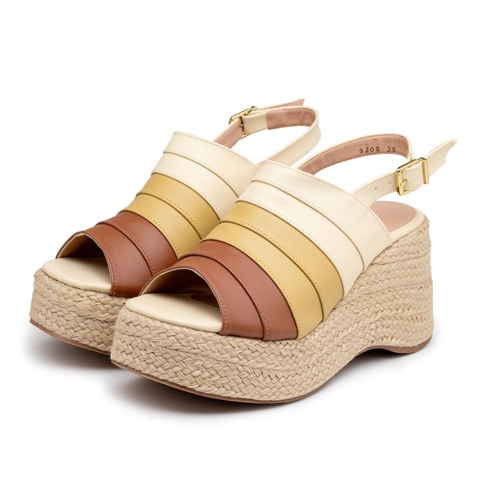 Sandália Anabela Feminina Salto Plataforma em Corda 9200 Mix