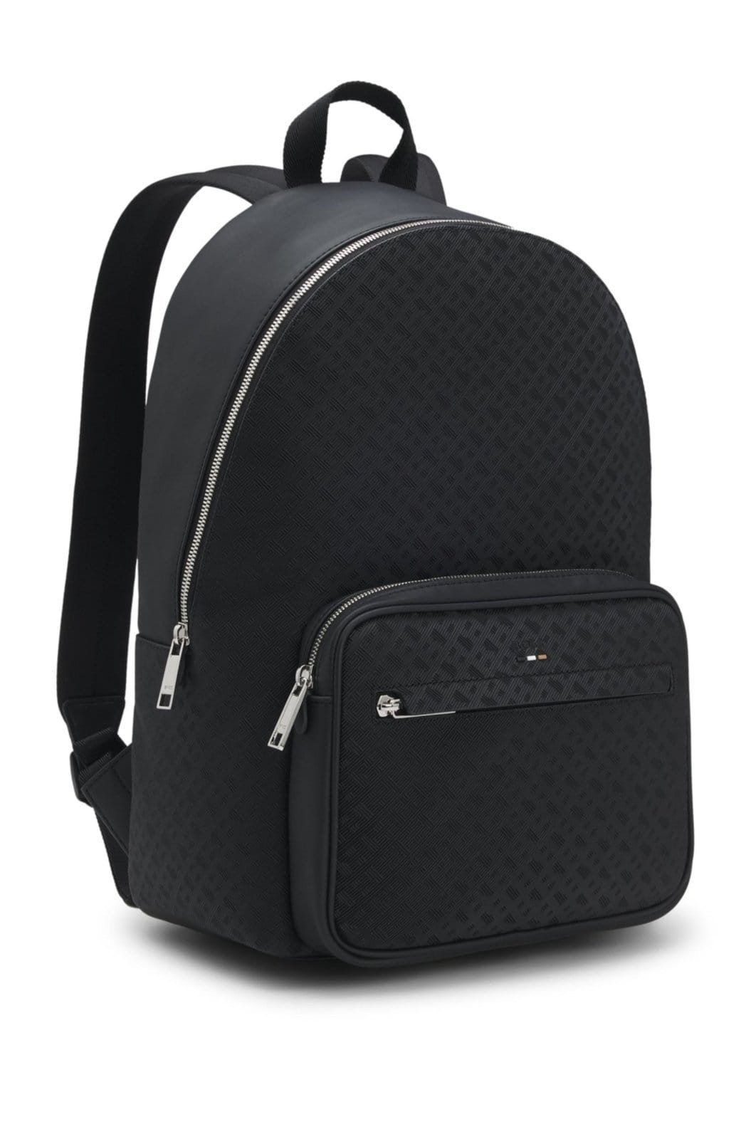 Vista 2 Mochila Com Padrão De Monograma Boss preto