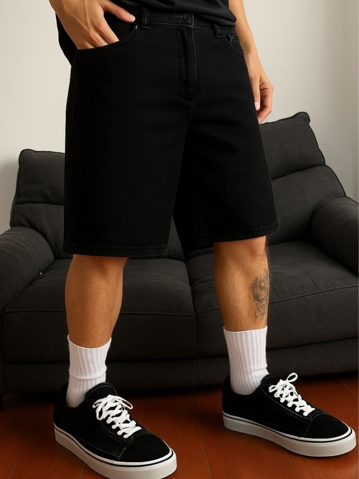 Bermuda Jeans Masculina CKF Wear Onix Preta