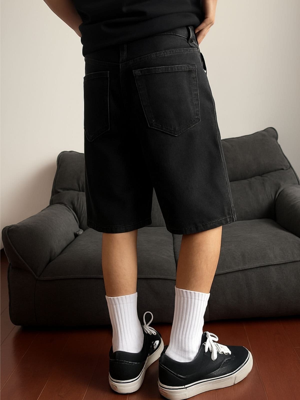 Vista 2 Bermuda Jeans Masculina CKF Wear Onix Preta CKF Wear preto