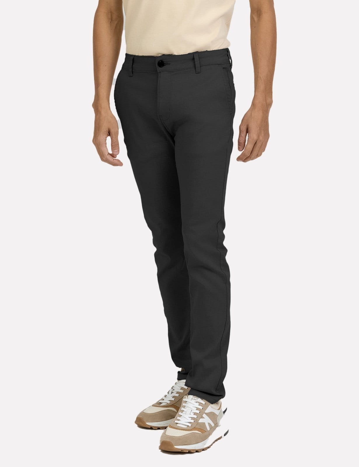 Calça K&J Black Masculina Slim Sarja Preta