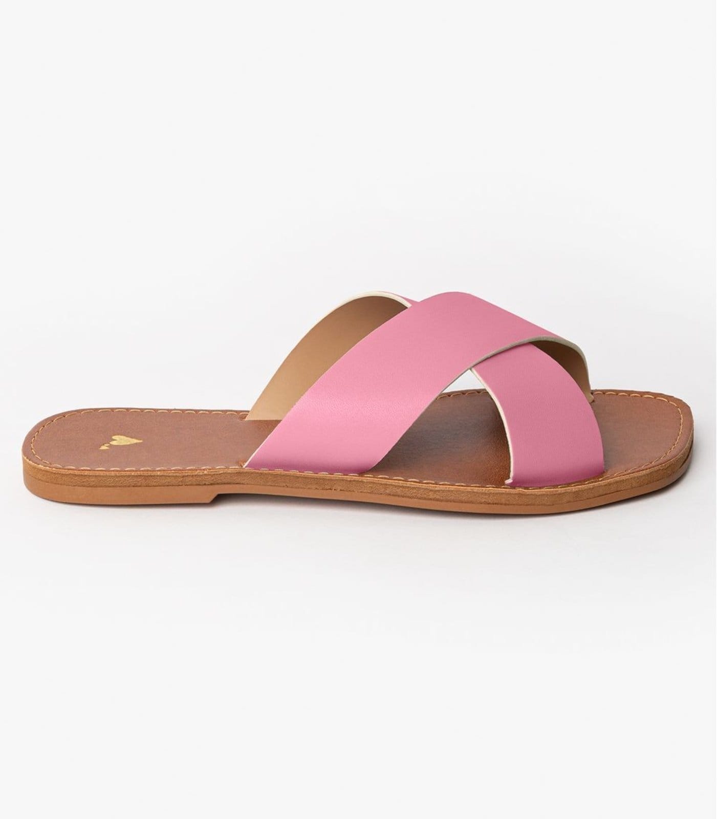 Vista principal Sandália Rasteirinha Com Tiras Largas Select Select rosa