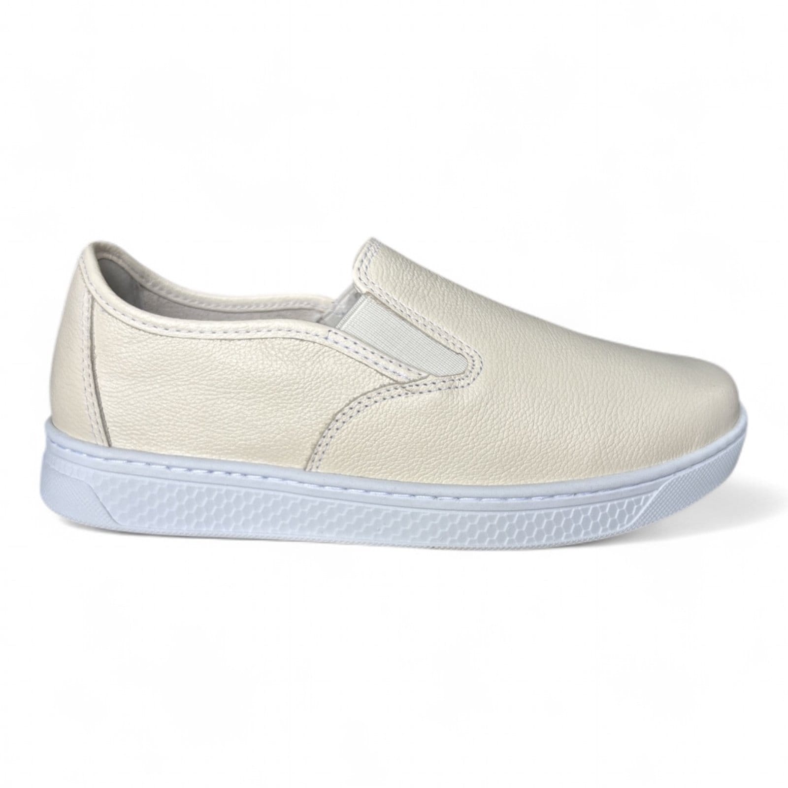 Vista 2 Tênis Feminino Couro Creme Estiloso Comfortflex 256 Comfortflex off-white