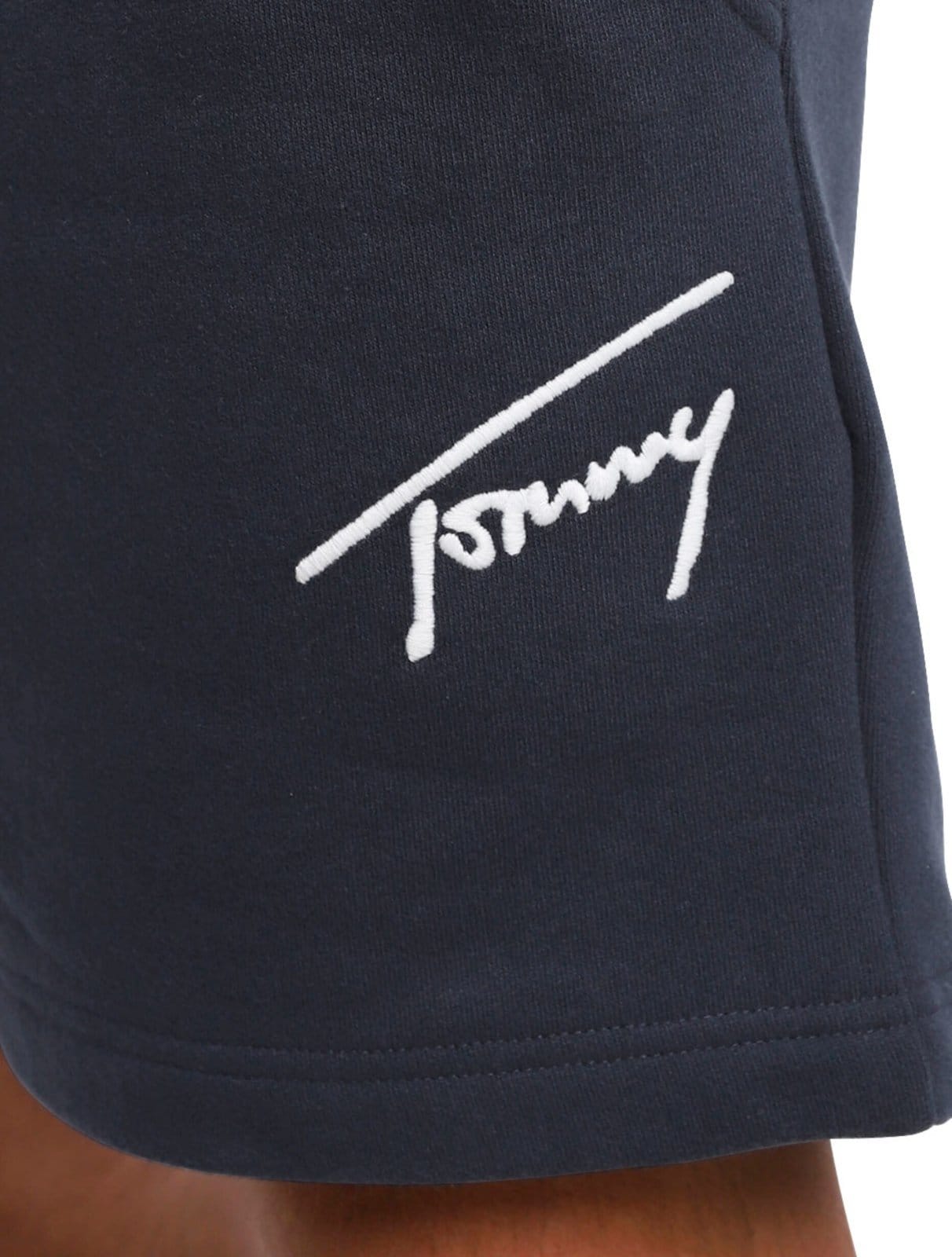 Vista 2 Bermuda Tommy Jeans Masculina Moletom Embroidered Signature Marinho Tommy Jeans azul/azul marinho azul