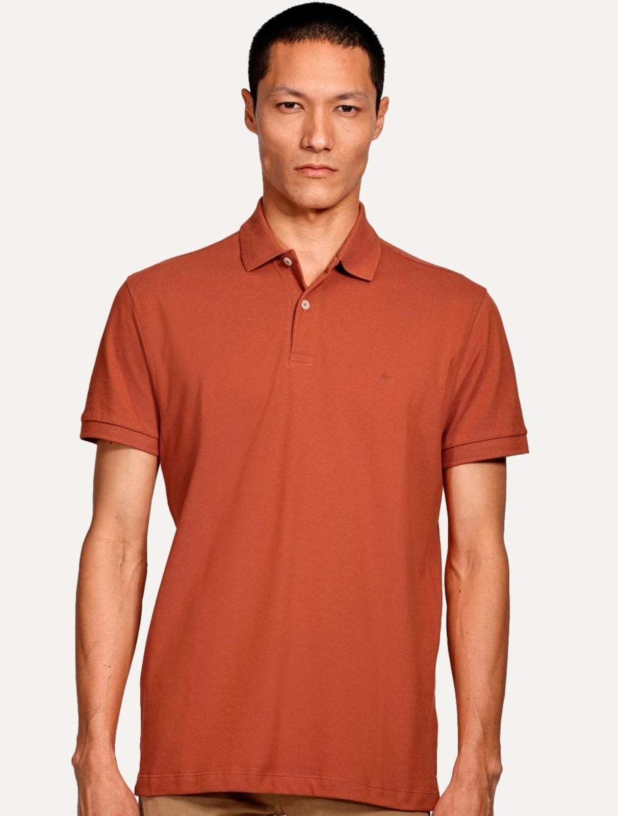 Polo Aramis Masculina Piquet Basic Mono Terracota