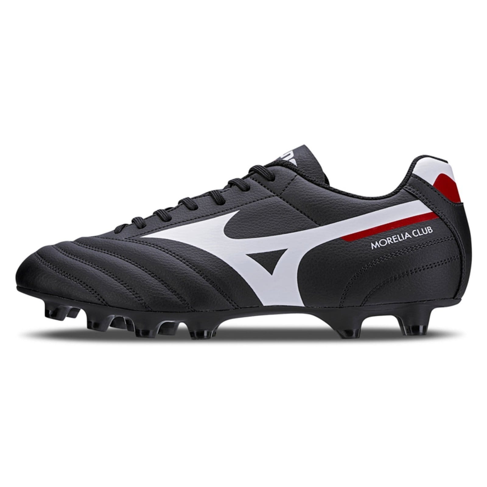 Vista 2 Chuteira Campo Mizuno Morelia Club MD Branco Mizuno preto