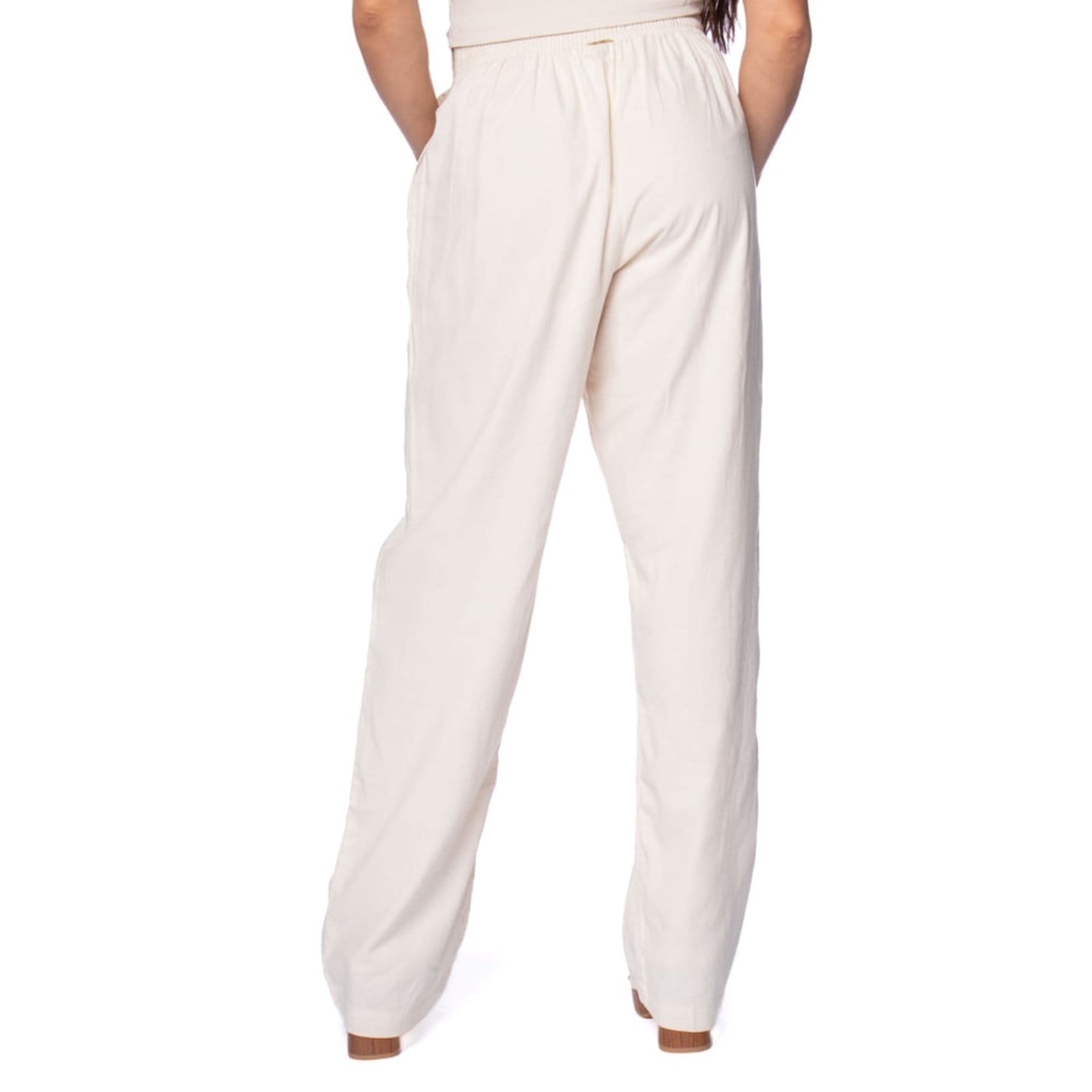 Vista 2 Calça Feminina Giraffe Wide Leg Cintura Alta Mescla Giraffe bege