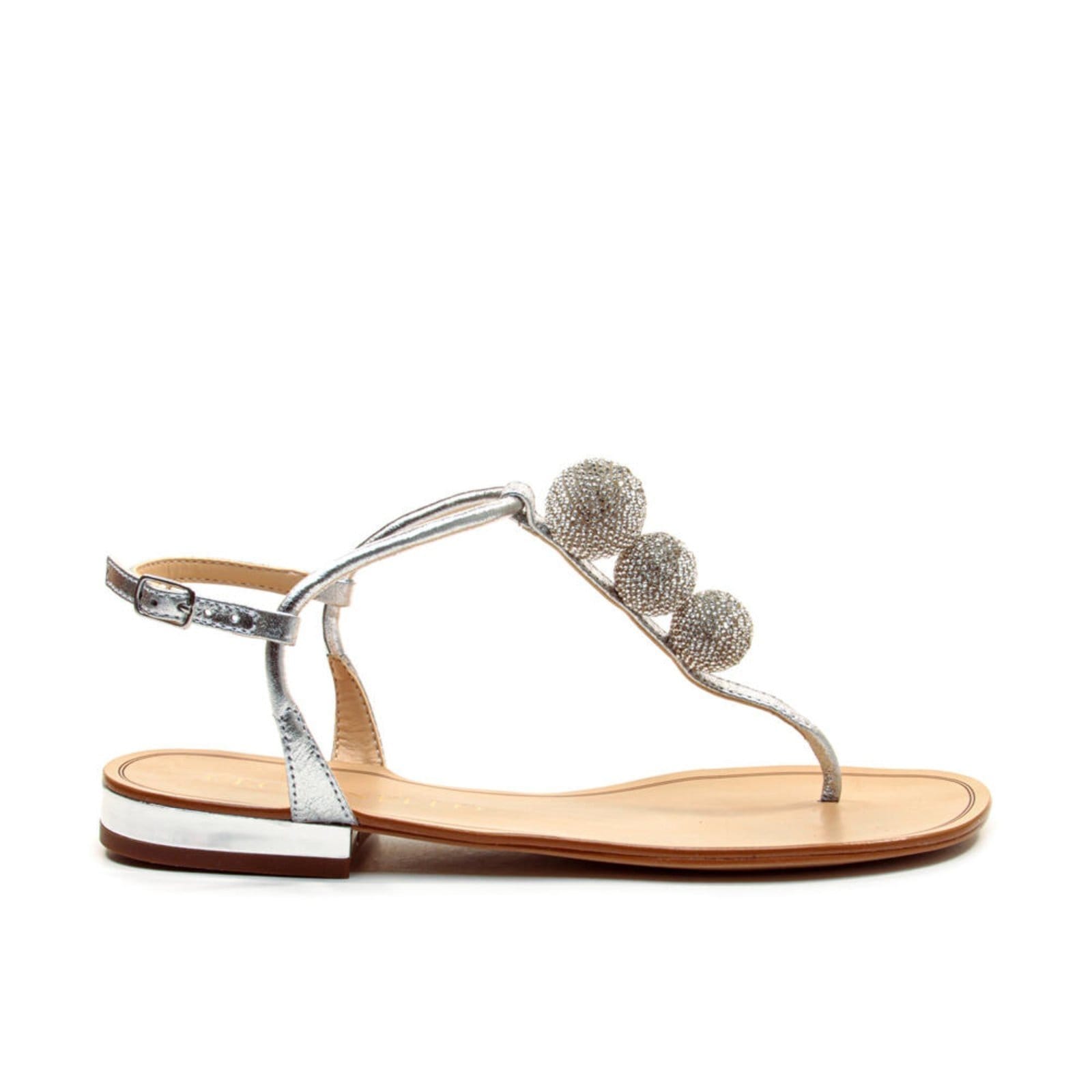 Vista principal Rasteira Couro Cecconello 2724018-1 Cecconello prata