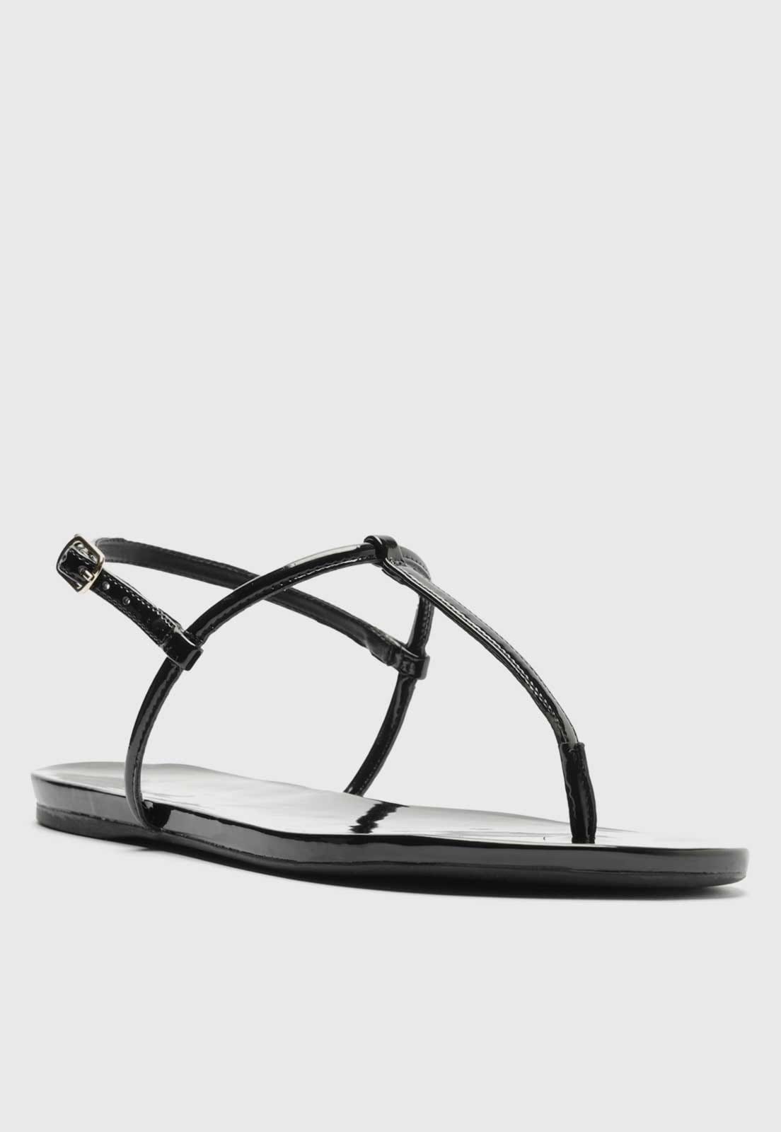 Vista 2 Rasteira Fechada Arezzo Verniz Preta Arezzo preto