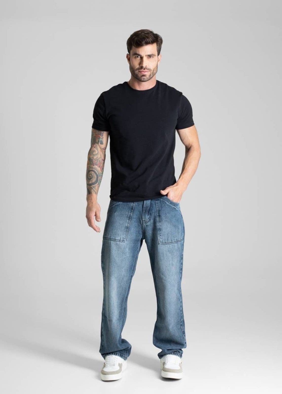 Vista 2 Calça Jeans Sawary Baggy - 281048 Sawary azul