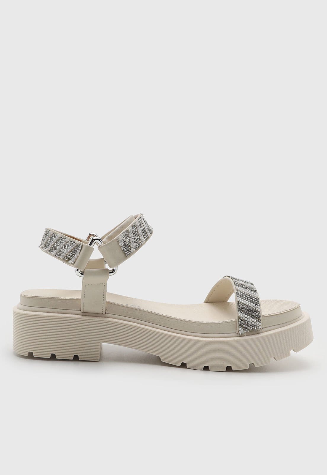 Vista 2 Sandália Feminina Vizzano Bloco Aplicações Branca VIZZANO branco