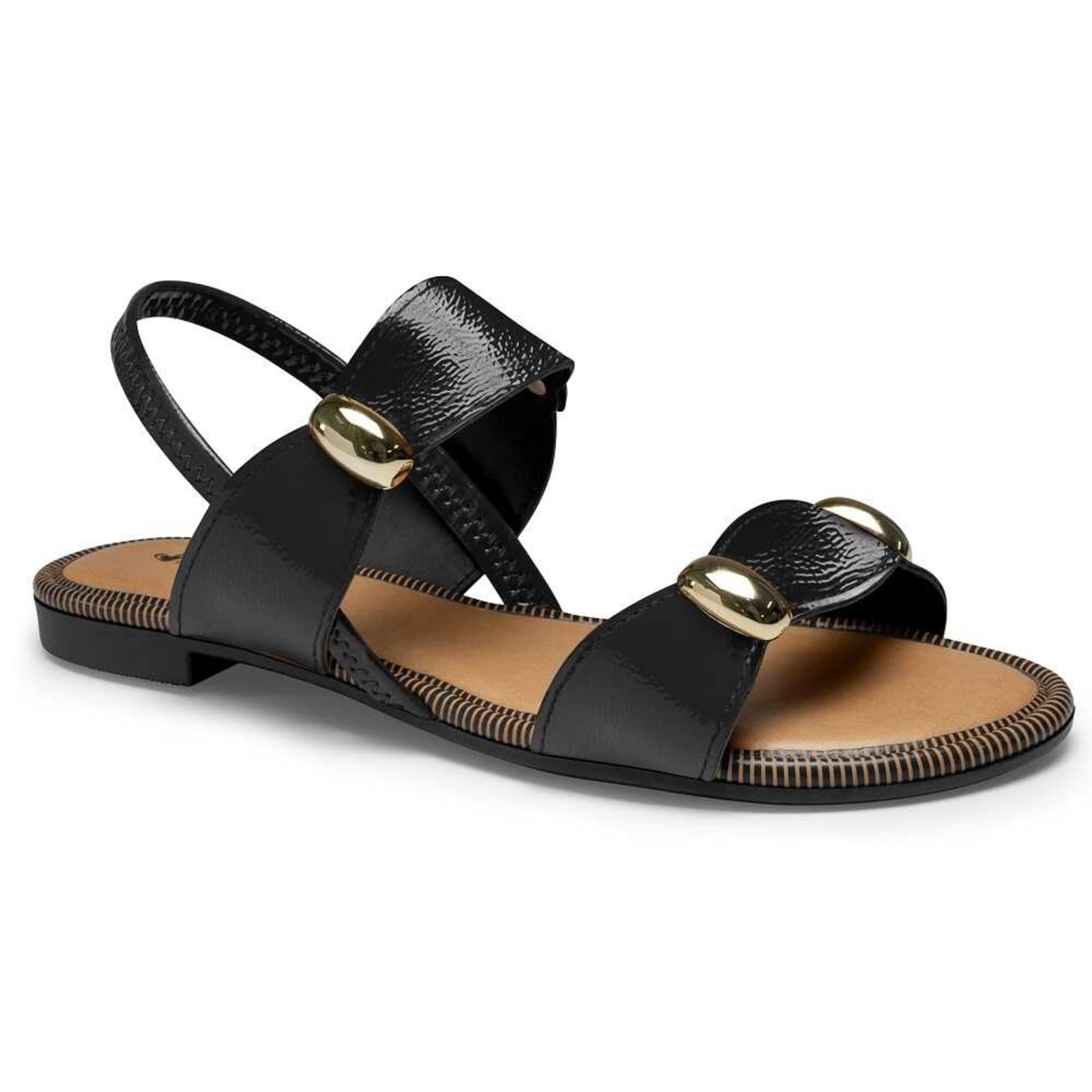 Vista principal Sandália Rasteira Mississipi MF292 Feminina - Preta MISSISSIPI preto