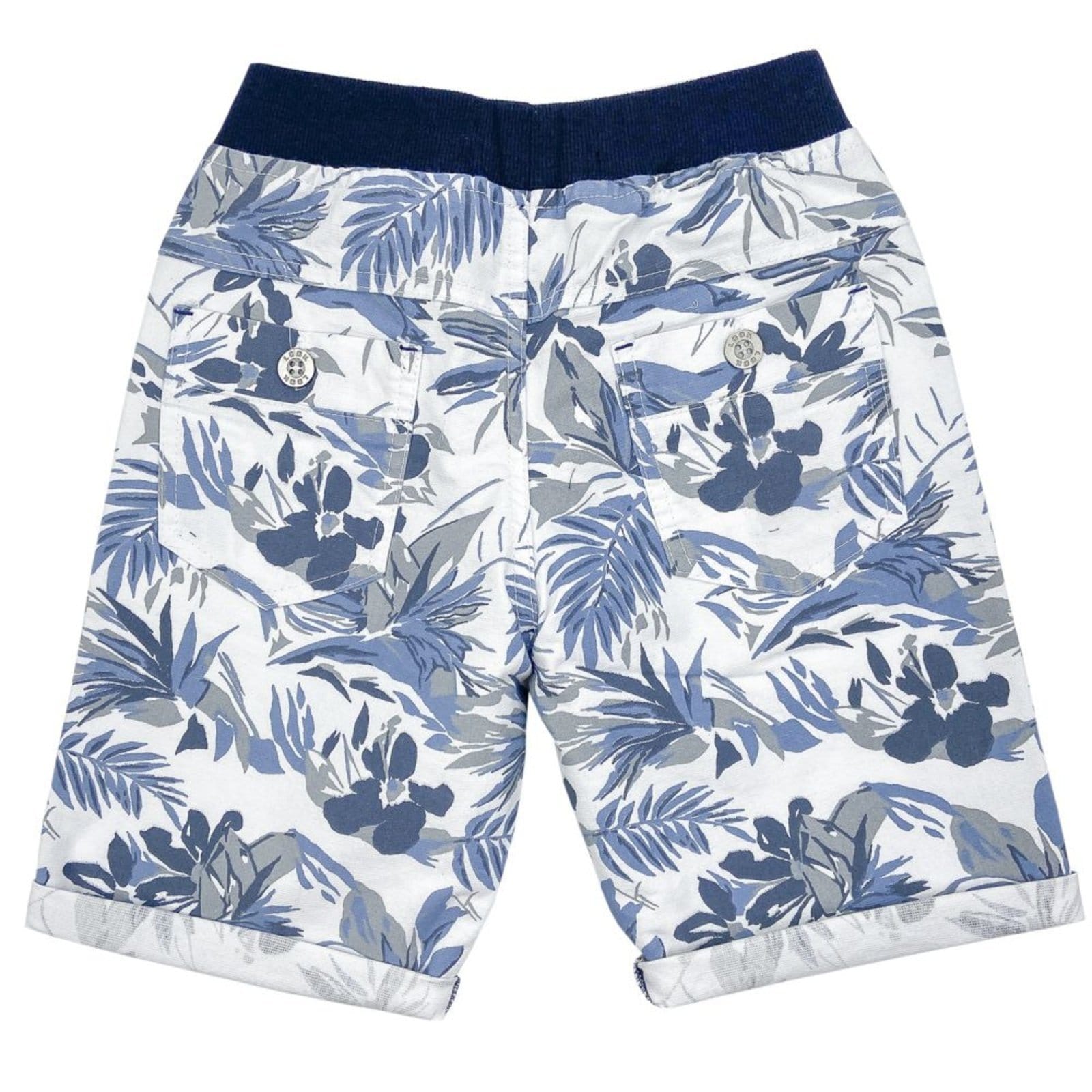 Vista 2 Infantil - Bermuda Juvenil Look Jeans Sarja Floral Branca Look Jeans branco