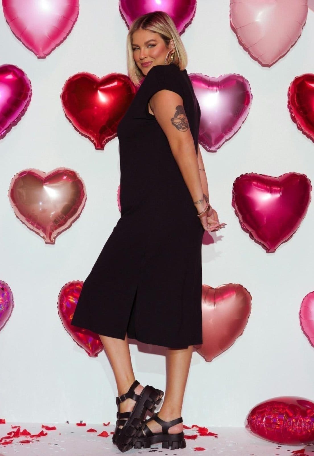 Vista 2 Vestido Sem Mangas Em Malha De Viscose Quintess preto