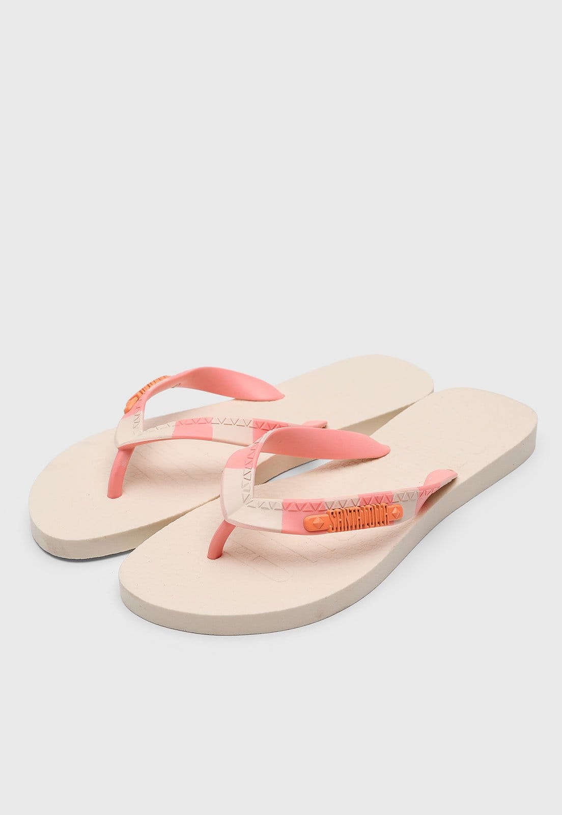 Vista 2 Chinelo Feminino Santa Lolla Tiras Bicolores Off-White Santa Lolla off-white white