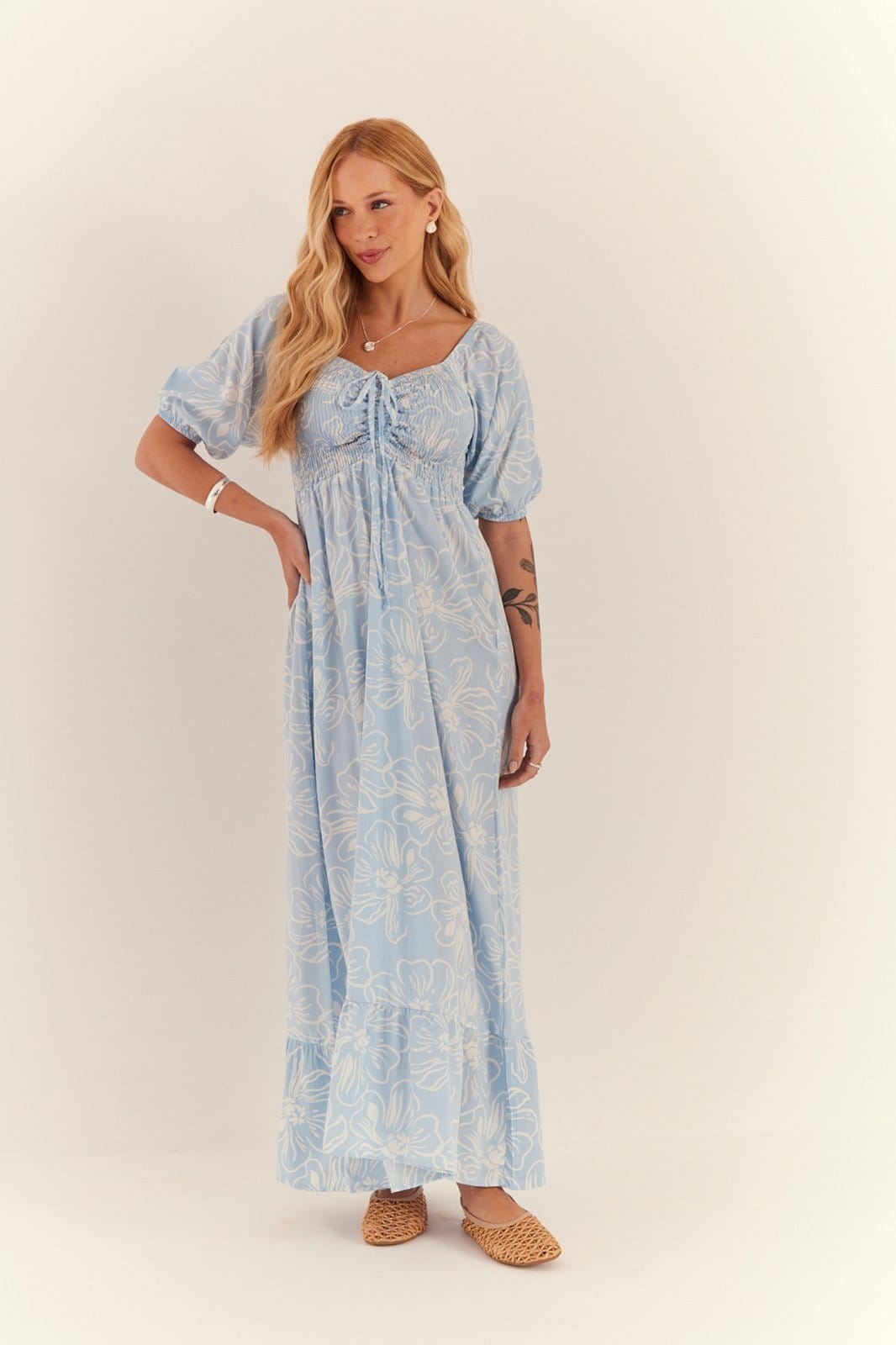 Vista 2 Vestido In Love Joana Estampado Claro In Love azul